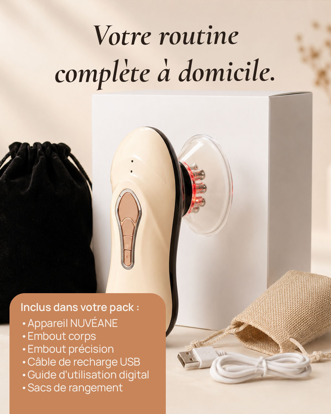 NUVÉANE | Ventouse Anti-Cellulite Électrique 3-en-1